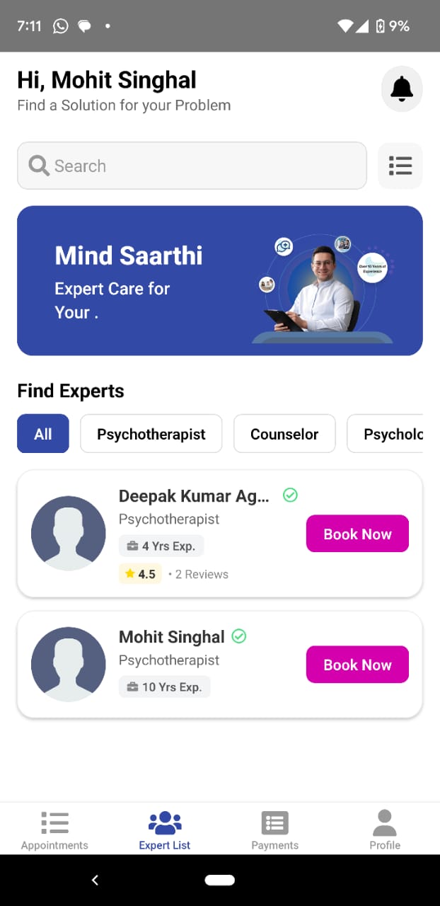 Expert Listing